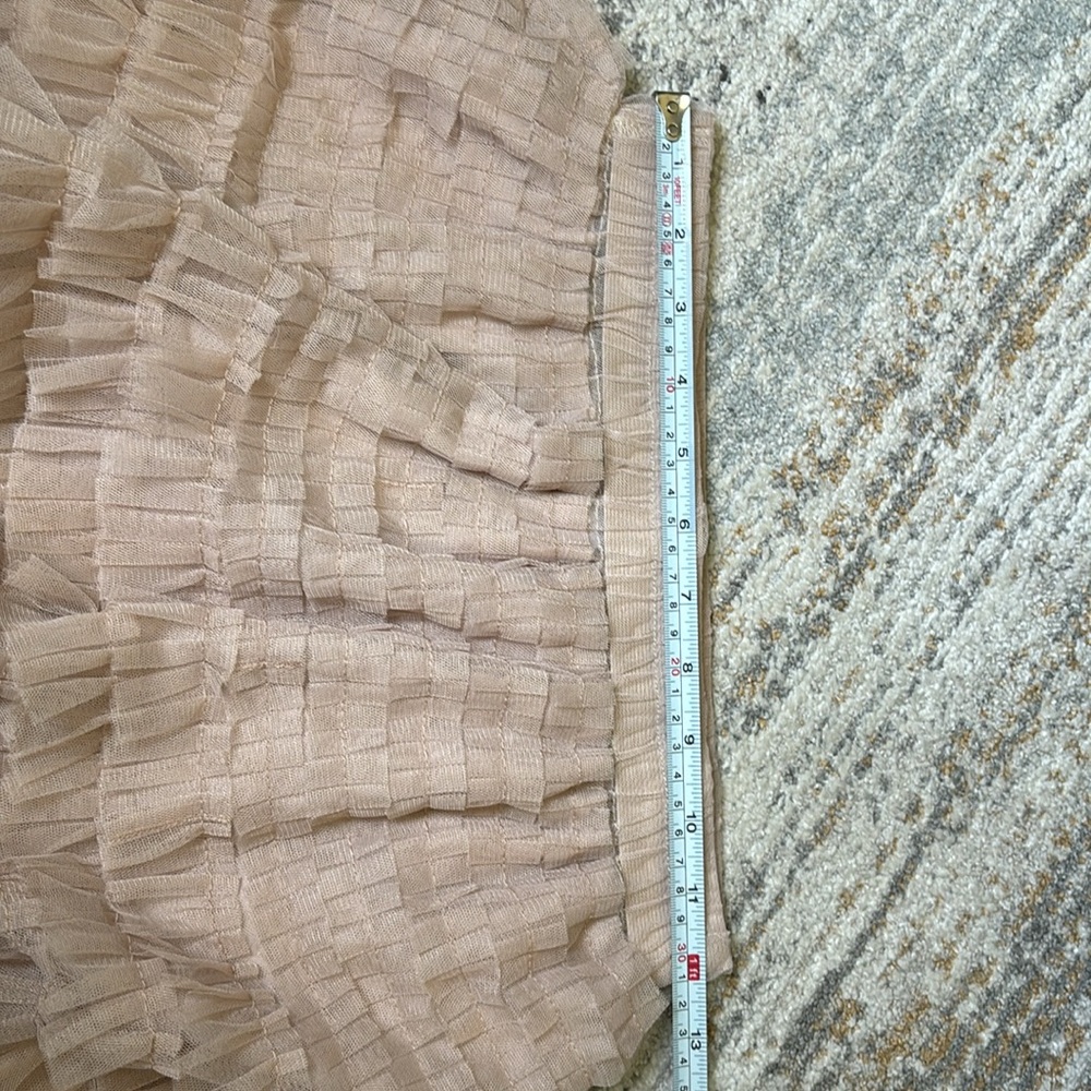 NWT APRCOT Stunning layered Tulle Midi Skirt sz Small Stone colour ruffles lined - Picture 12 of 16